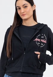 FLOCKING LOGO ZIP UP HOODIE