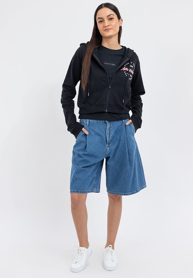 FLOCKING LOGO ZIP UP HOODIE