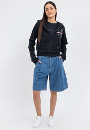 FLOCKING LOGO ZIP UP HOODIE