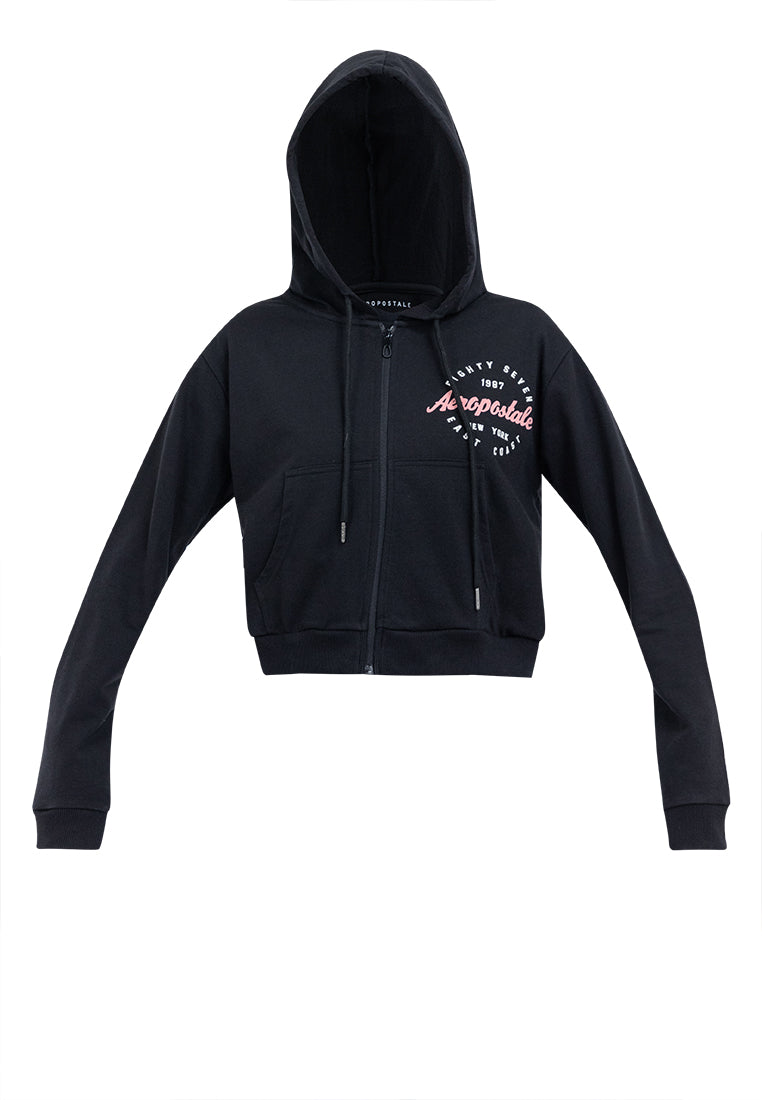 FLOCKING LOGO ZIP UP HOODIE