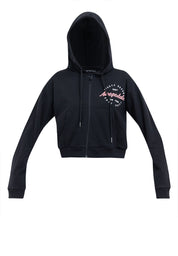 FLOCKING LOGO ZIP UP HOODIE