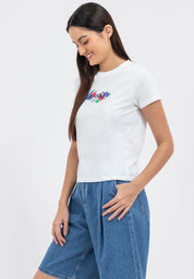 FLORAL AND LOGO TEE