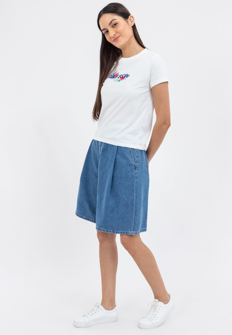 FLORAL AND LOGO TEE
