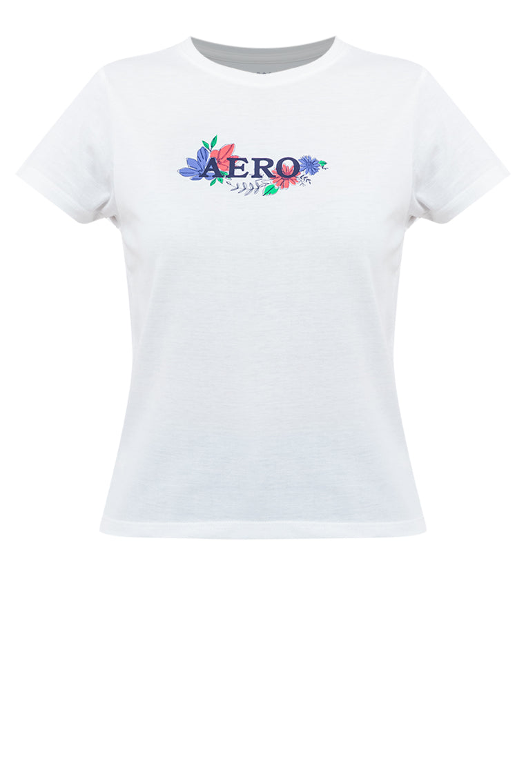 FLORAL AND LOGO TEE