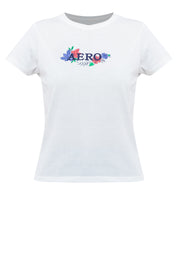 FLORAL AND LOGO TEE