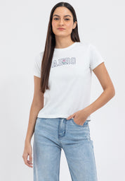 LOGO AND ROSE GRAPHIC TEE