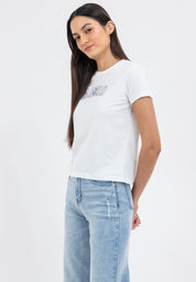 LOGO AND ROSE GRAPHIC TEE