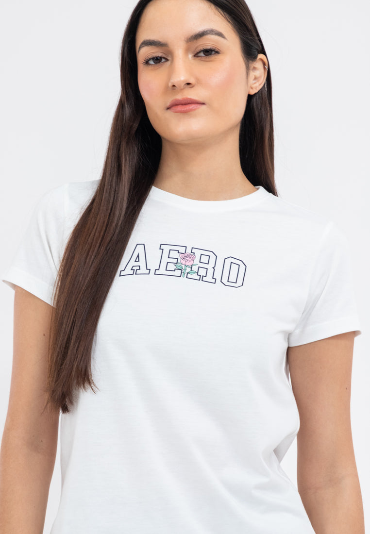 LOGO AND ROSE GRAPHIC TEE