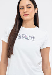 LOGO AND ROSE GRAPHIC TEE