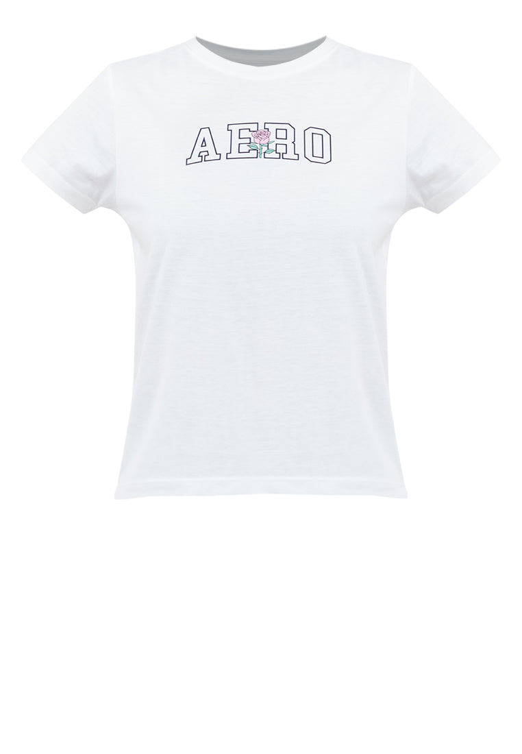 LOGO AND ROSE GRAPHIC TEE