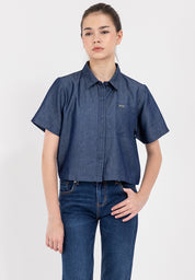 Chambray Short Sleeve Top