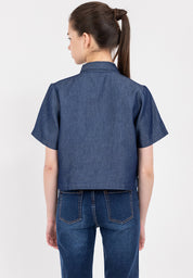 Chambray Short Sleeve Top