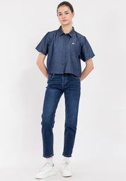 Chambray Short Sleeve Top