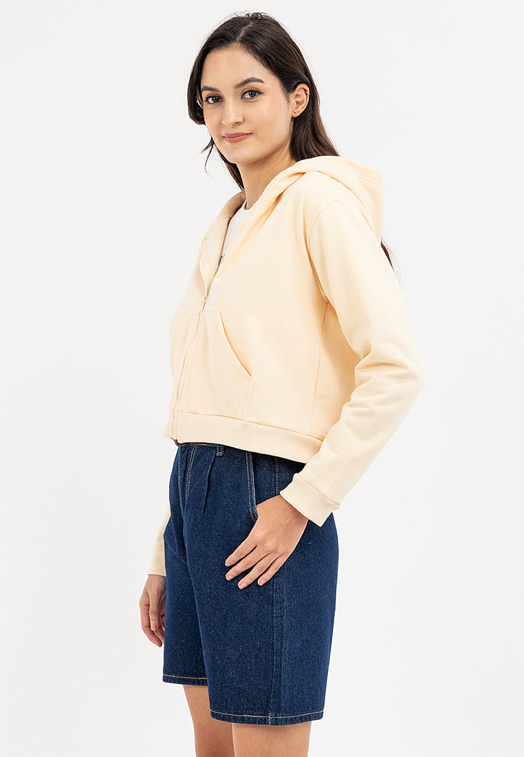 Semi Crop Zip Up Hoodie