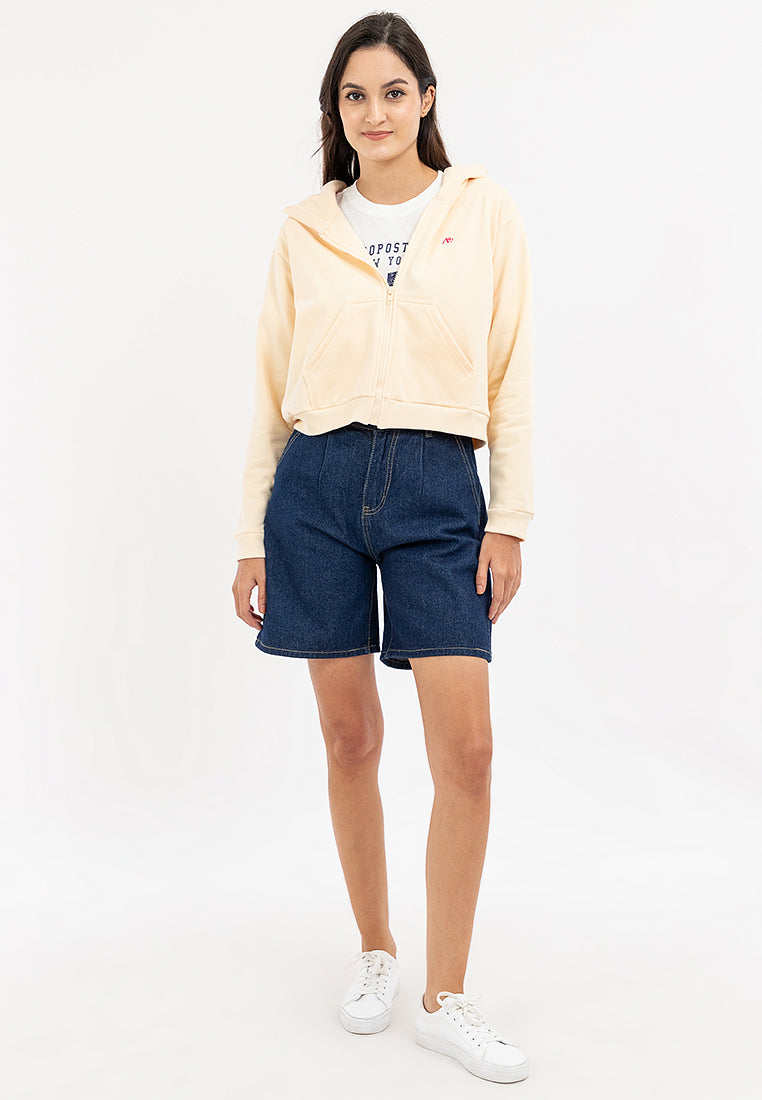 Semi Crop Zip Up Hoodie