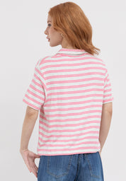 Striped Boxy Polo Shirt