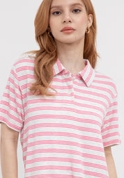 Striped Boxy Polo Shirt