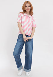 Striped Boxy Polo Shirt