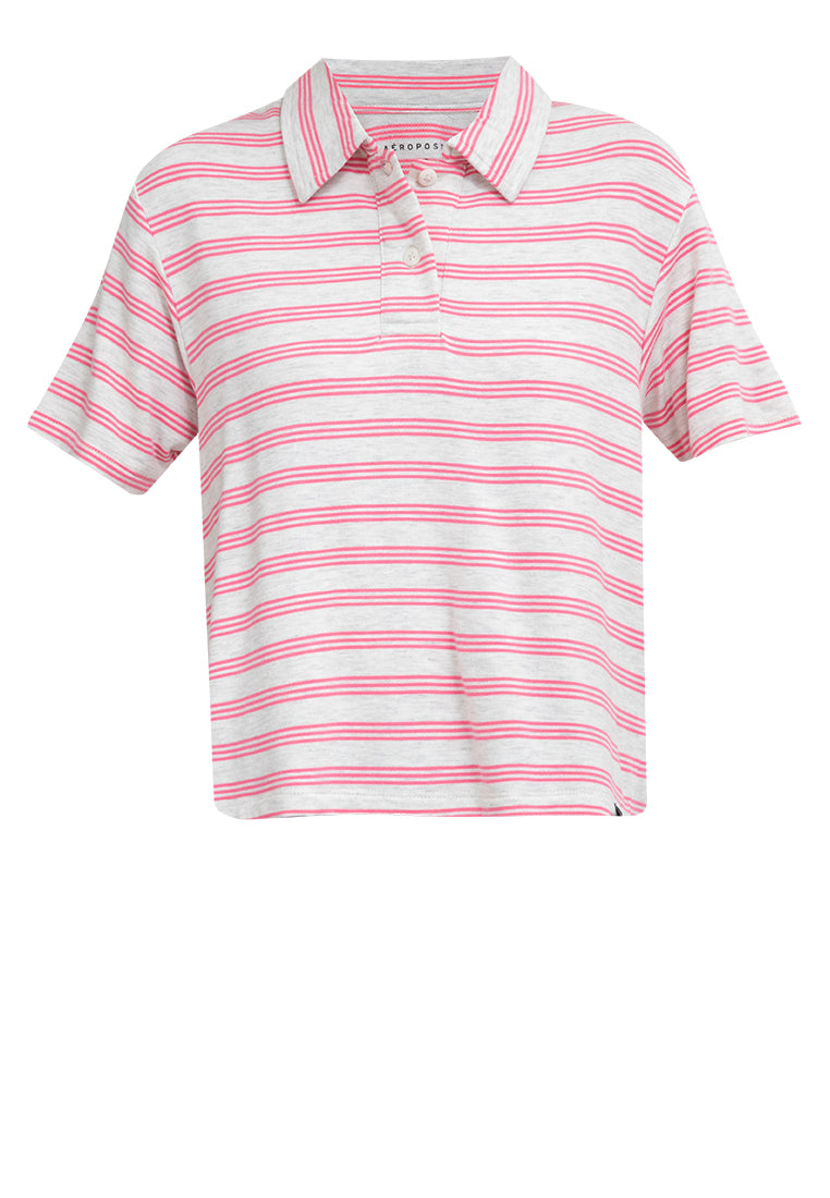 Striped Boxy Polo Shirt