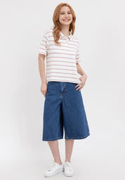 Striped Boxy Polo Shirt