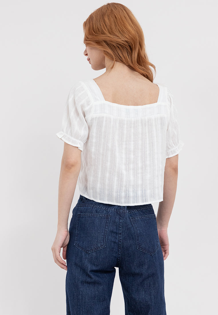 Square Neck Puff Sleeve Top