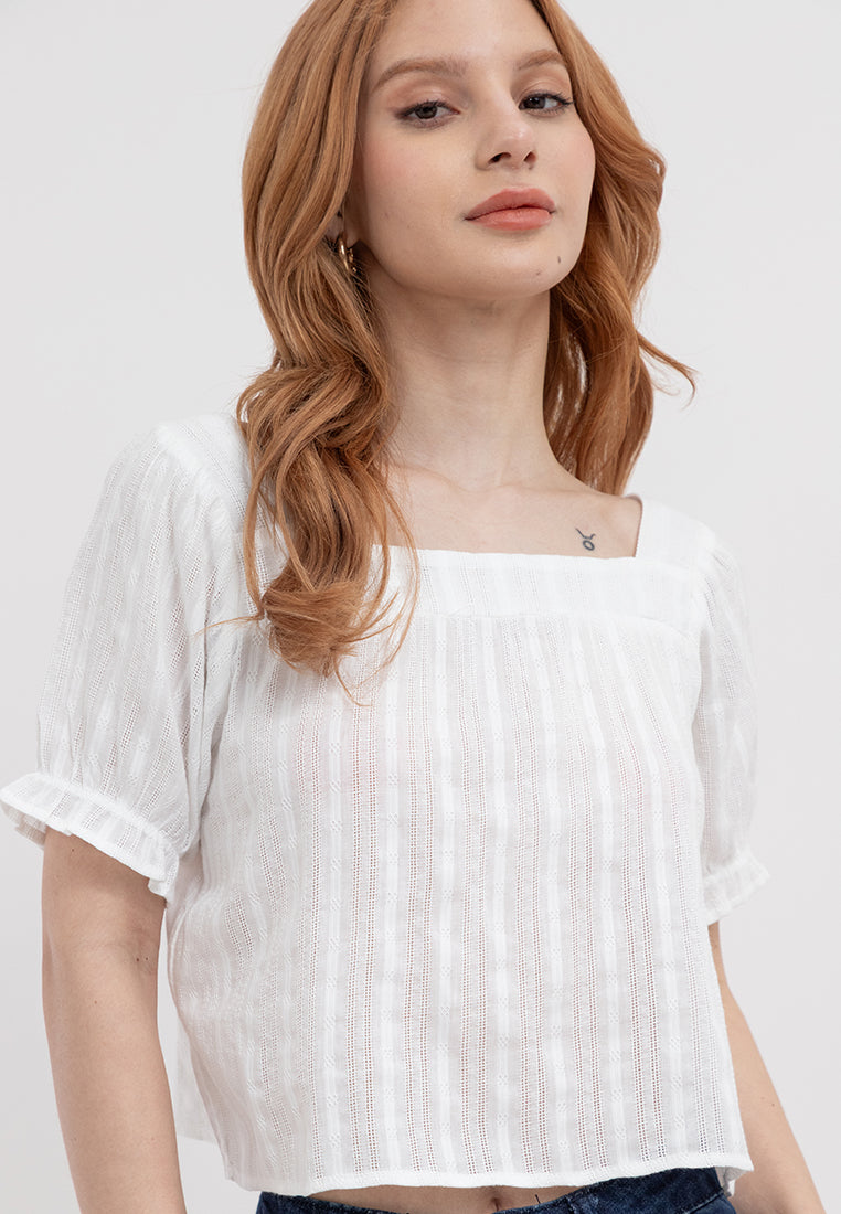 Square Neck Puff Sleeve Top