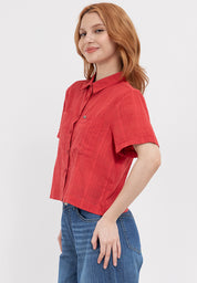 Button Down Short Sleeve Top
