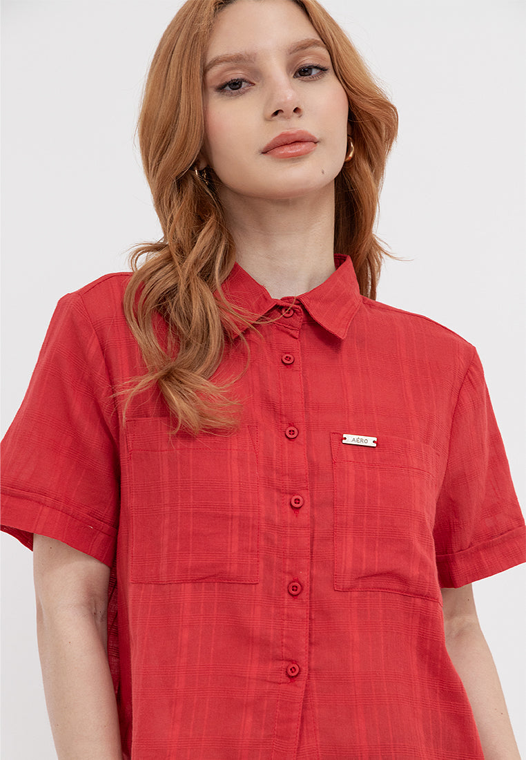 Button Down Short Sleeve Top