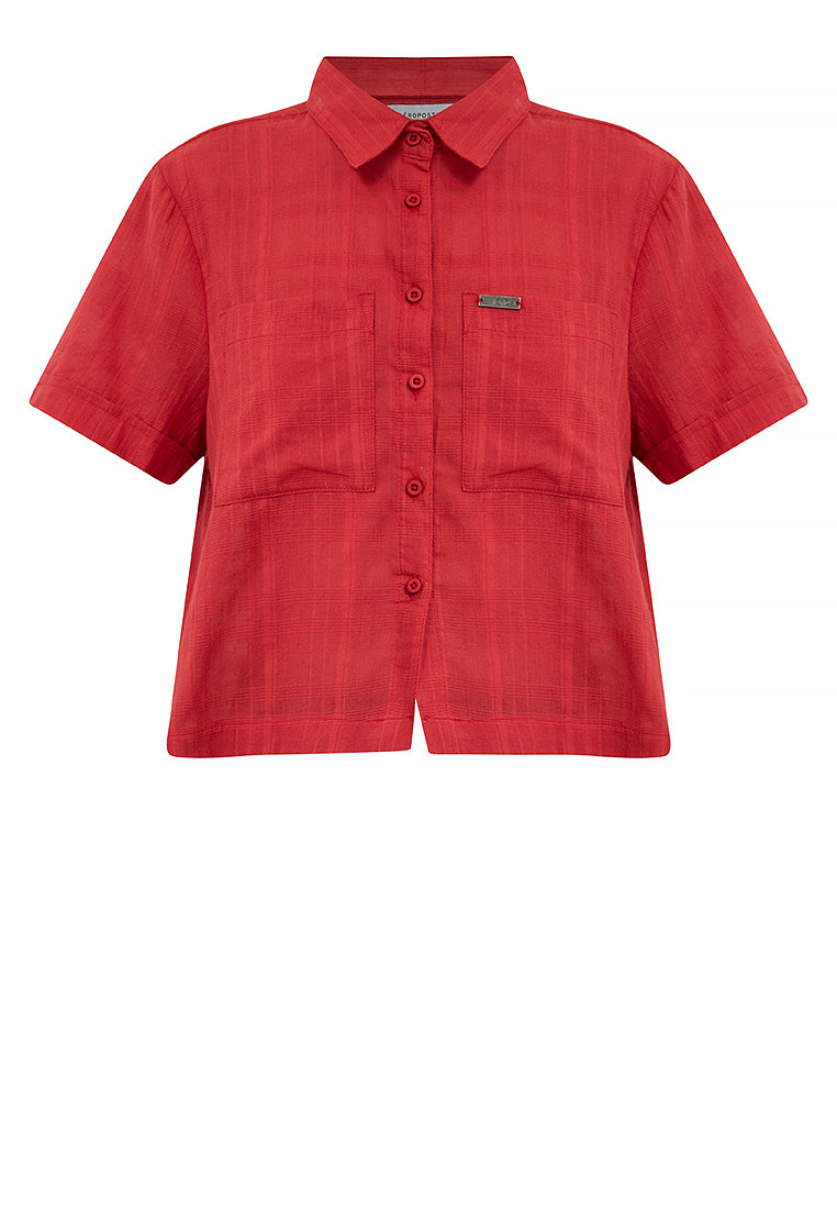 Button Down Short Sleeve Top