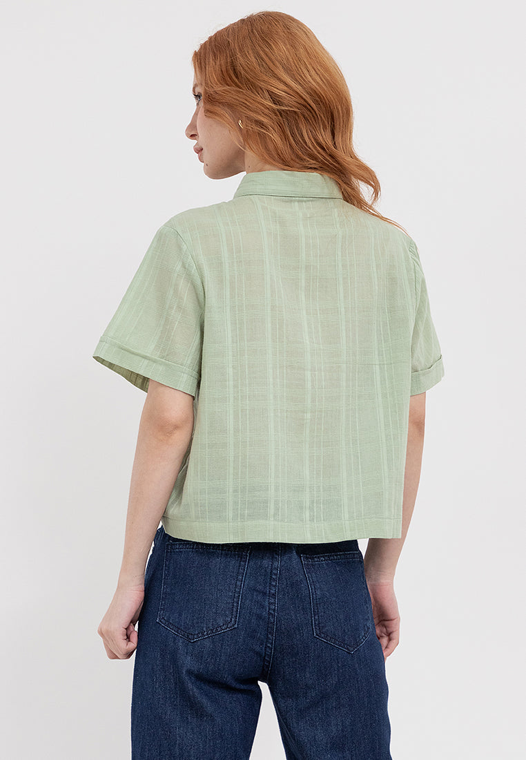 Button Down Short Sleeve Top