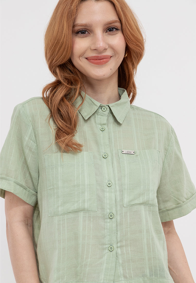 Button Down Short Sleeve Top