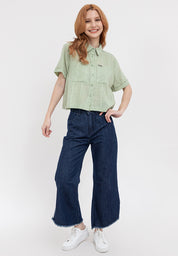 Button Down Short Sleeve Top