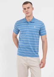A87 Embroidered Striped Polo Shirt