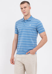 A87 Embroidered Striped Polo Shirt