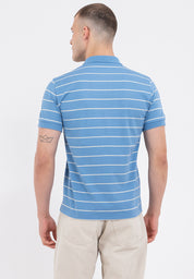 A87 Embroidered Striped Polo Shirt