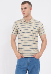 A87 Embroidered Striped Polo Shirt