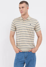 A87 Embroidered Striped Polo Shirt