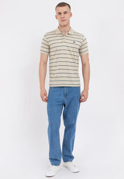 A87 Embroidered Striped Polo Shirt