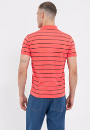 A87 Embroidered Striped Polo Shirt