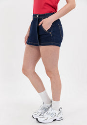 Denim Skort with Elastic Waist