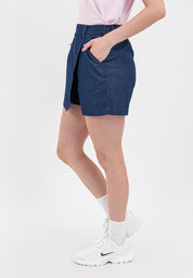 Chambray Skort with Elastic Waist