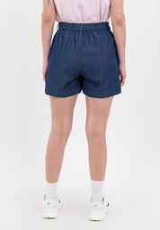 Chambray Skort with Elastic Waist