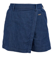 Chambray Skort with Elastic Waist