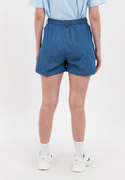 Chambray Skort with Elastic Waist