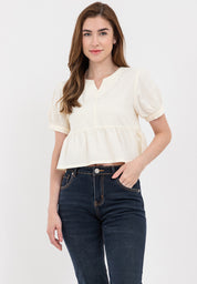 Linen Peplum Blouse