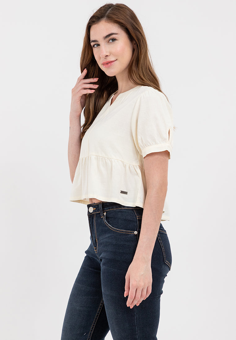 Linen Peplum Blouse