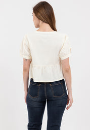 Linen Peplum Blouse