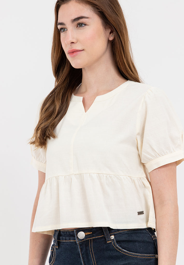 Linen Peplum Blouse