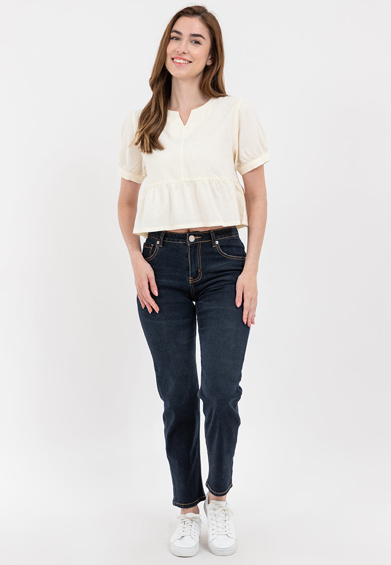 Linen Peplum Blouse