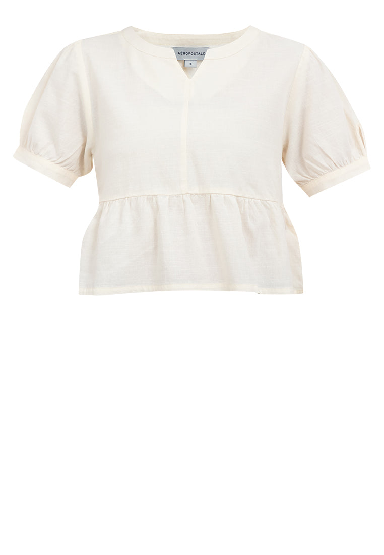Linen Peplum Blouse